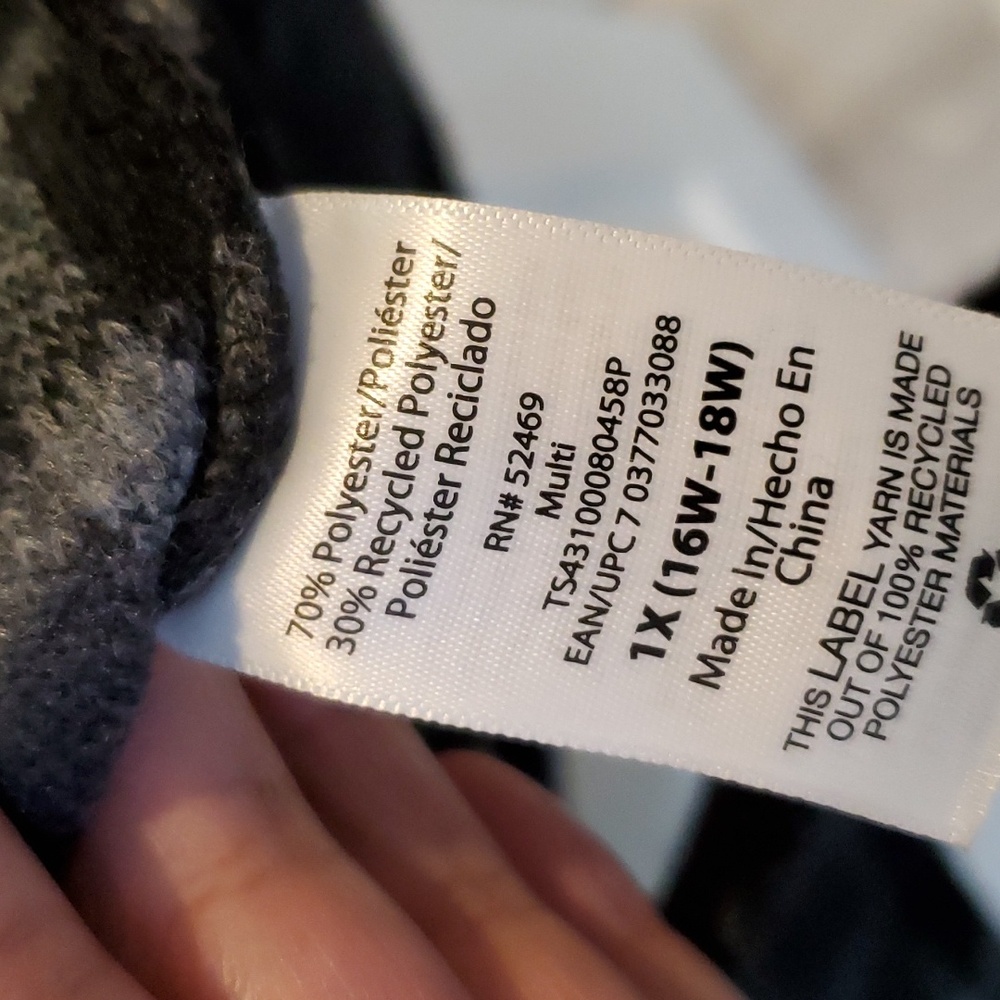 Terra & Sky Woman's Plus Plaid Belted Shacket 1x 16w-18w - Picture 4 of 4